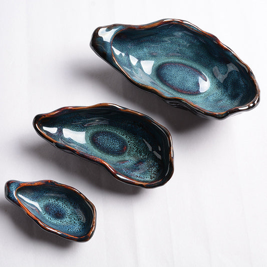 Creative Ceramic Oyster Shaped Tableware Plate