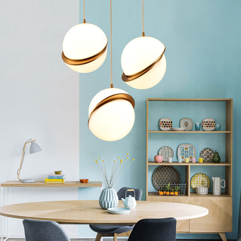 Nordic Light Luxury Small Chandelier Modern Minimalist Restaurant Bedside Spherical Lamp Creative Personality Coffee Shop Hairdresser Chandelier