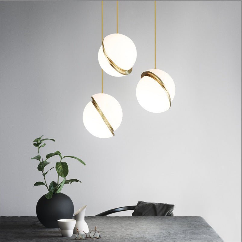 Nordic Light Luxury Small Chandelier Modern Minimalist Restaurant Bedside Spherical Lamp Creative Personality Coffee Shop Hairdresser Chandelier