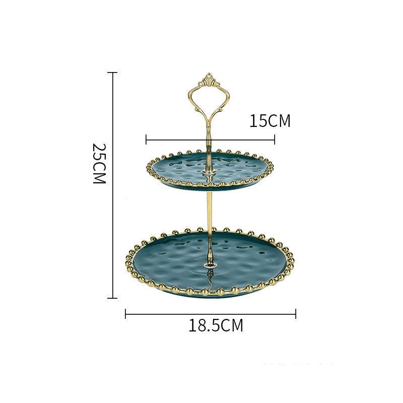 Living Room Coffee Table Household Ceramic Skewer Fruit Dessert Candy Tray Rack