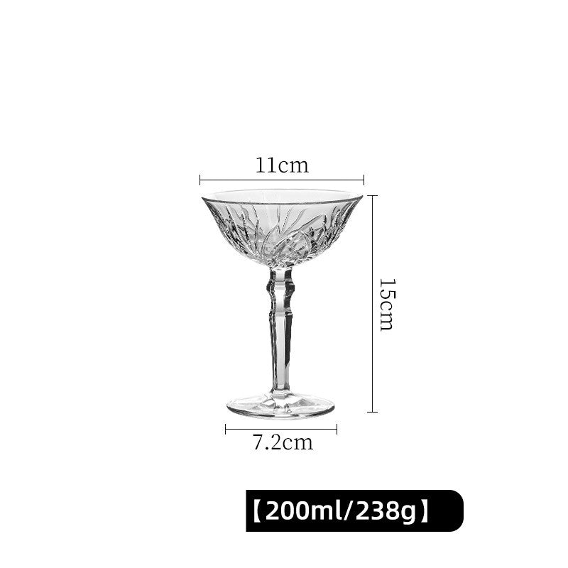 Vintage Luxury Crystal Goblet Wine Glass