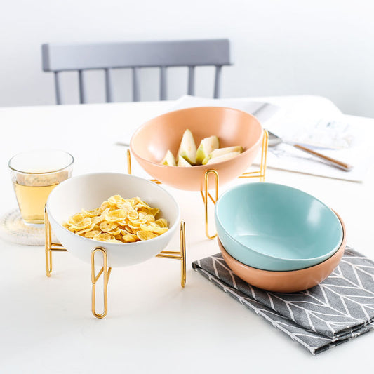 Ceramic tableware with gold frame