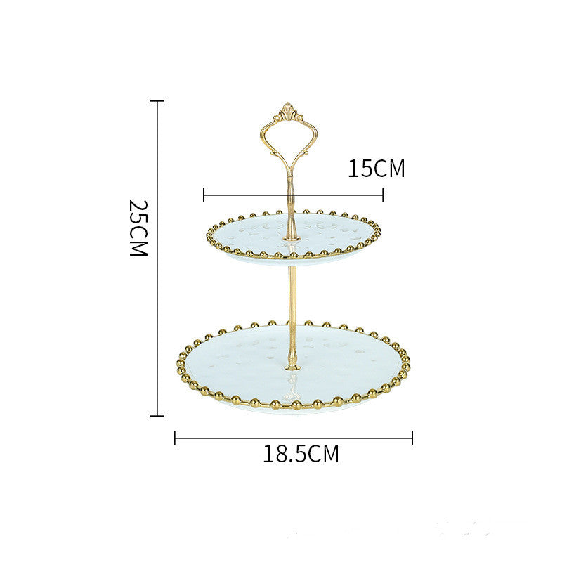 Living Room Coffee Table Household Ceramic Skewer Fruit Dessert Candy Tray Rack