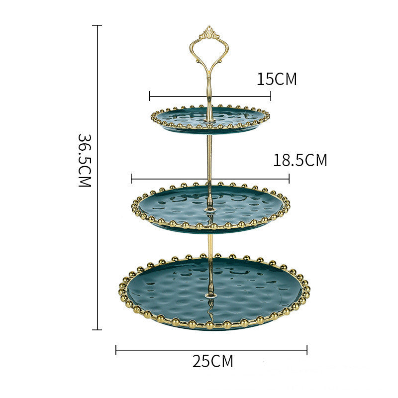 Living Room Coffee Table Household Ceramic Skewer Fruit Dessert Candy Tray Rack