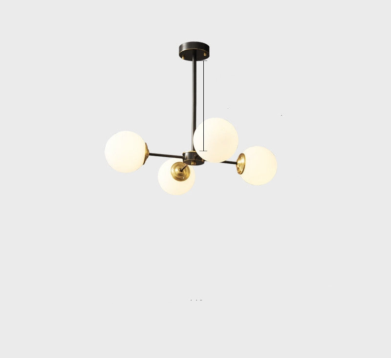 Full Copper Nordic Chandelier Living Room Light