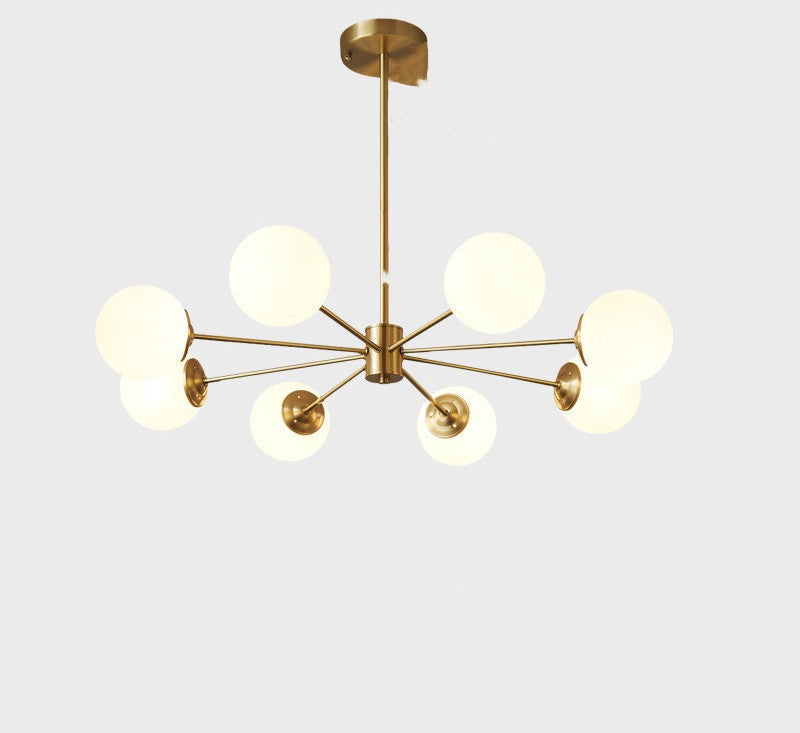 Full Copper Nordic Chandelier Living Room Light