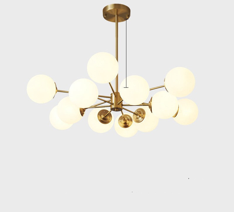 Full Copper Nordic Chandelier Living Room Light